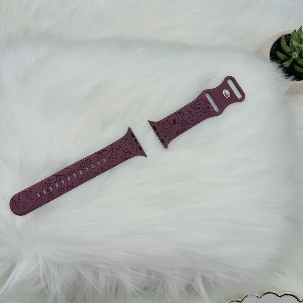 New Floral Design Apple Watch Bands 38mm 40mm 41mm in Violet